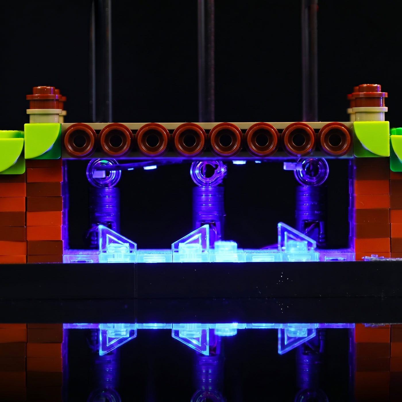 illuminated at night: Bright My Bricks LED light kit for LEGO® Sonic the Hedgehog #21331