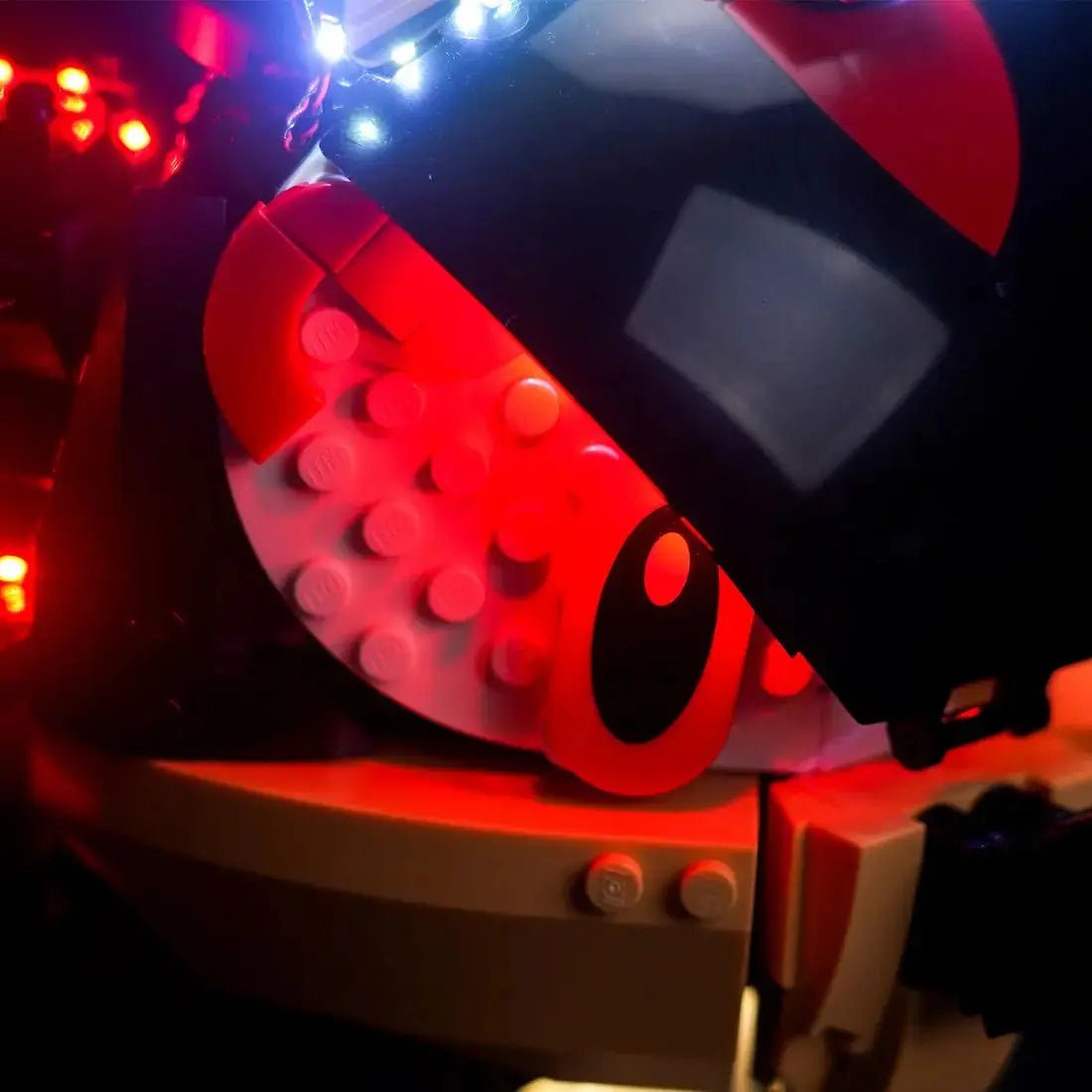 Bright My Bricks custom LED lighting for LEGO® Sonic the Hedgehog Shadow the Hedgehog #77000 — fully illuminated on display
