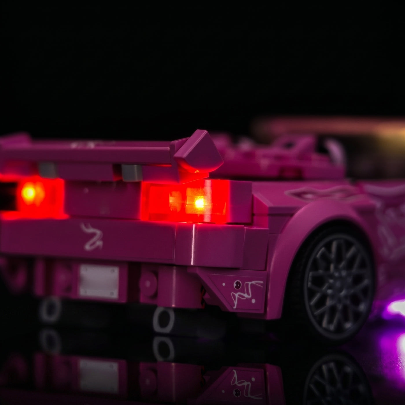 RGB LED light kit for LEGO® Speed Champions 2 Fast 2 Furious Honda S2000 #77241, LED strips and bricks detail