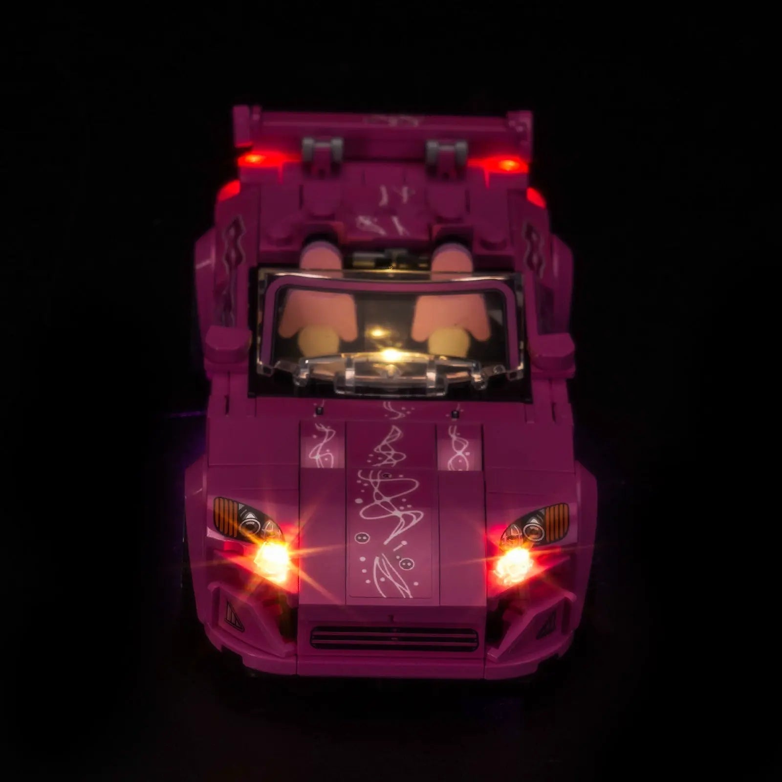 LEGO Speed Champions 2 Fast 2 Furious Honda S2000 #77241 illuminated at night