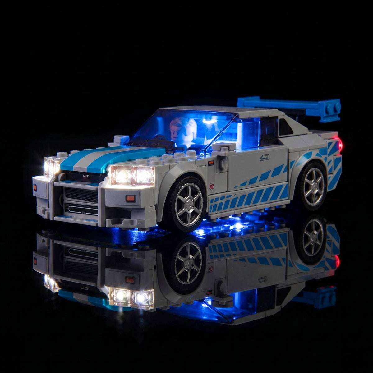 LED light kit for LEGO® Speed Champions 2 Fast 2 Furious Nissan Skyline GT-R (R34) #76917 | Bright My Bricks
