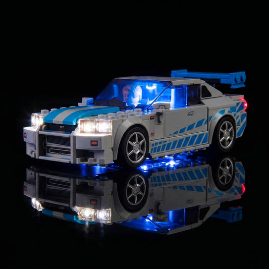 LED light kit for LEGO® Speed Champions 2 Fast 2 Furious Nissan Skyline GT-R (R34) #76917 | Bright My Bricks