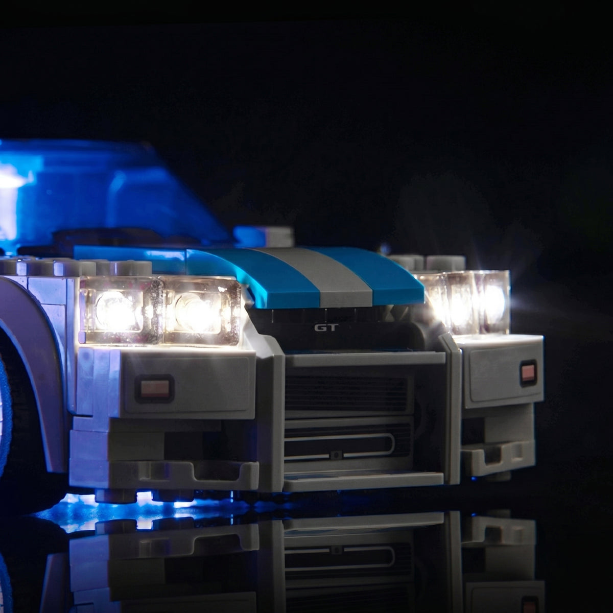 display light kit for LEGO® Speed Champions 2 Fast 2 Furious Nissan Skyline GT-R (R34) #76917, night-mode display glow