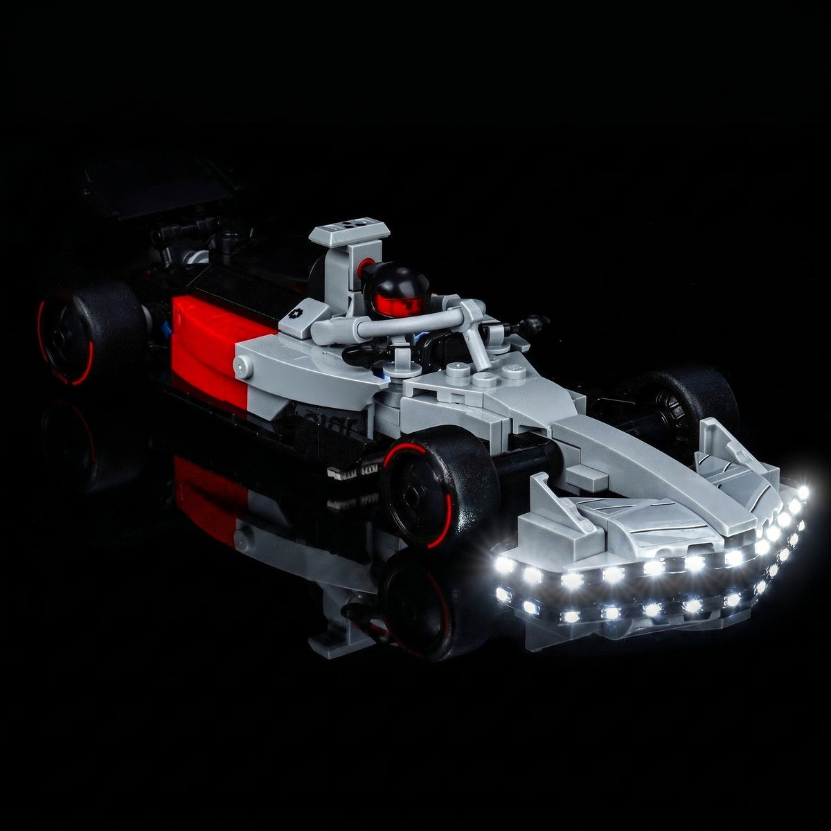 custom LED lighting for LEGO® Speed Champions Audi Revolut F1 Team R26 Race Car #77259, brightened interior detail