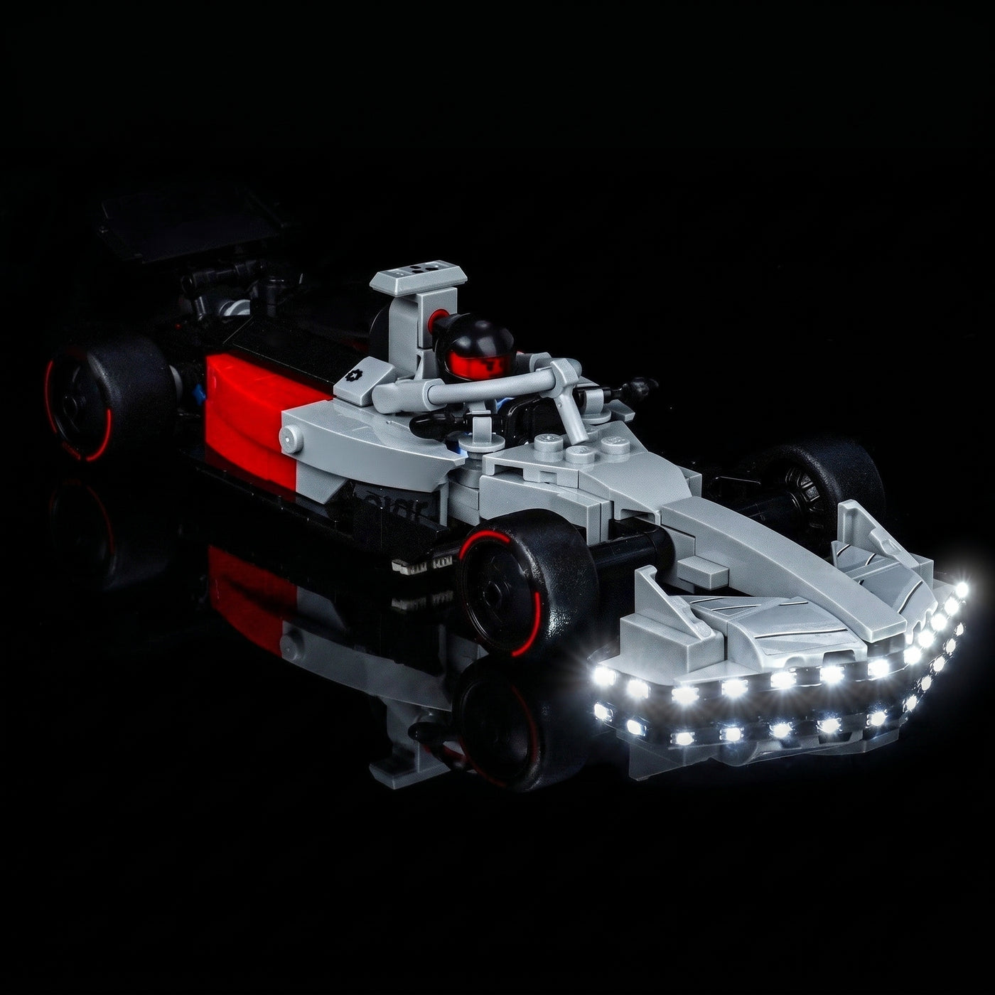 custom LED lighting for LEGO® Speed Champions Audi Revolut F1 Team R26 Race Car #77259, brightened interior detail