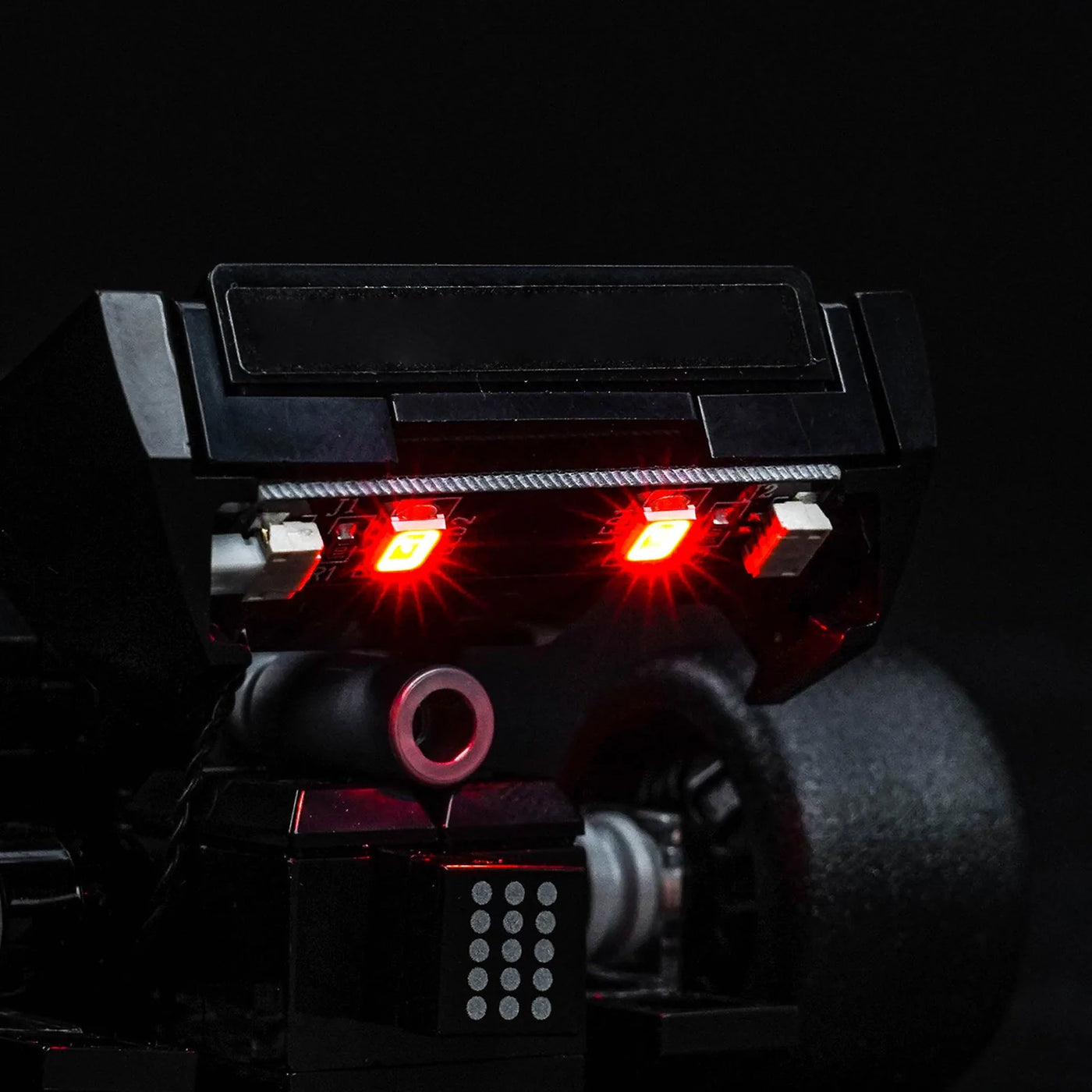 front view fully lit: Bright My Bricks RGB LED light kit for LEGO® Speed Champions Audi Revolut F1 Team R26 Race Car #77259