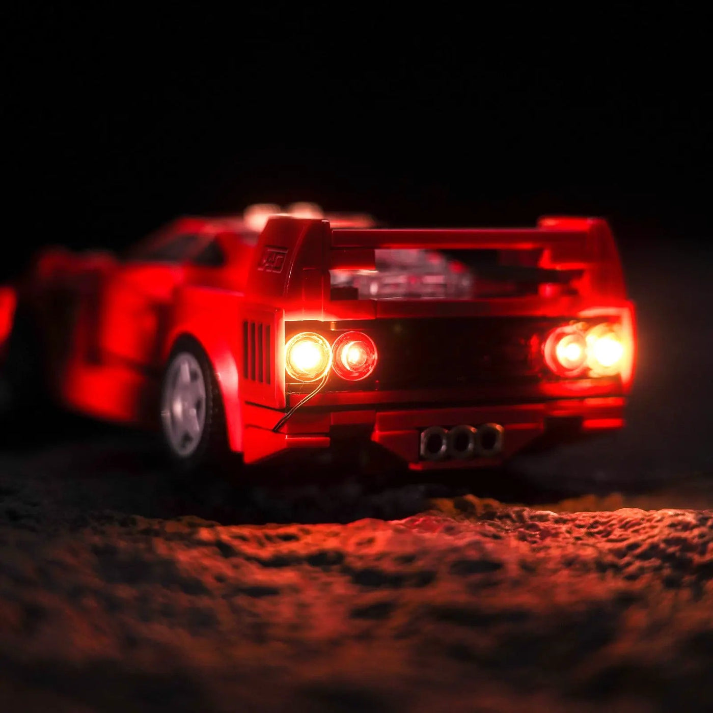 RGB LED light kit for LEGO® Speed Champions Ferrari F40 Supercar #76934, brightened interior detail