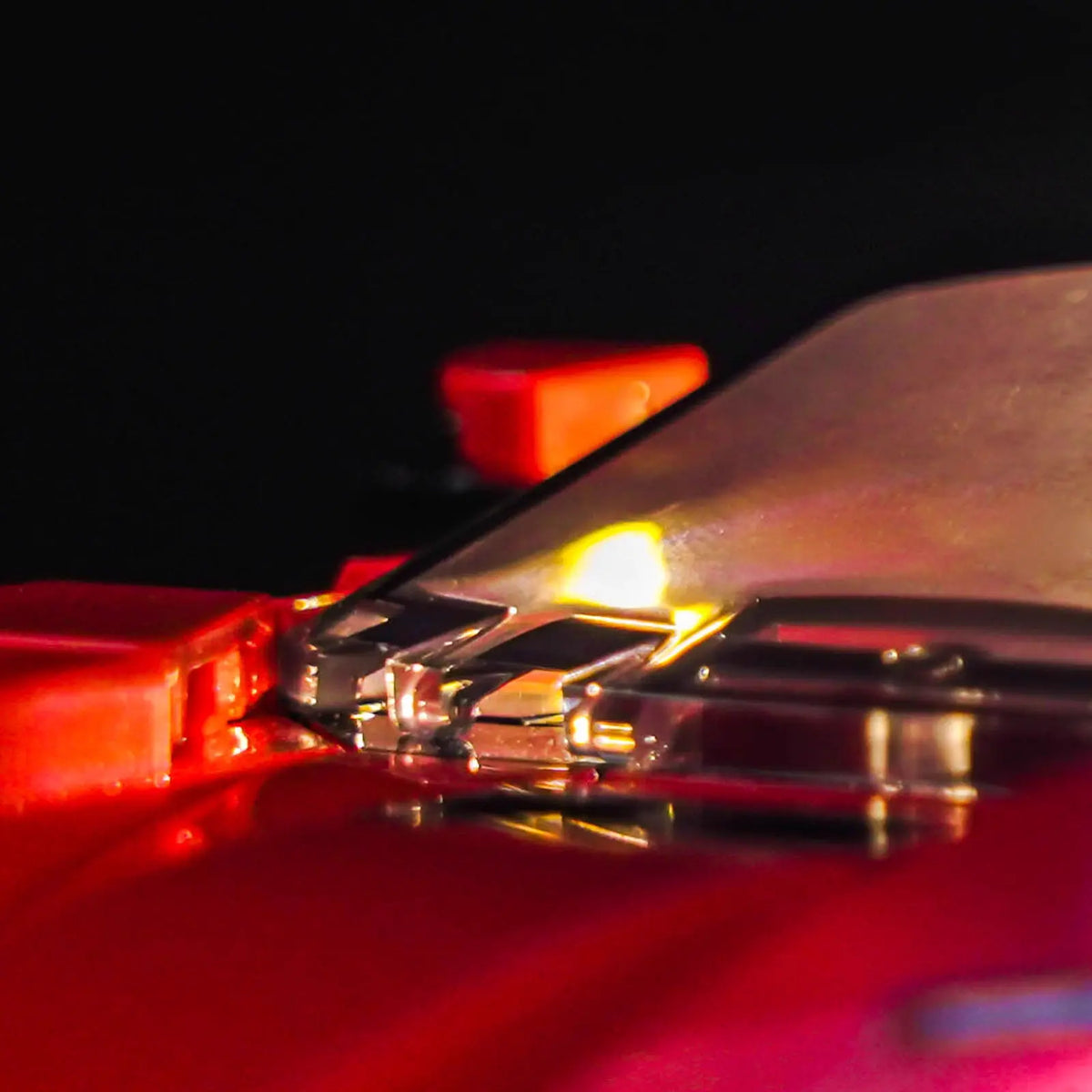 LEGO® Speed Champions Ferrari SF90 XX Stradale Sports Car #77254 before-and-after lighting, with the RGB LED light kit