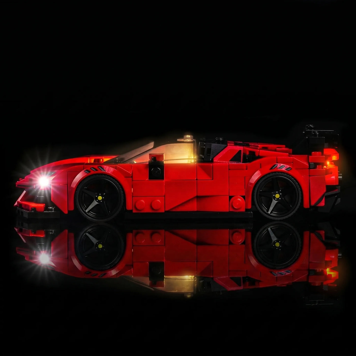 warm LED glow detail: Bright My Bricks RGB LED light kit for LEGO® Speed Champions Ferrari SF90 XX Stradale Sports Car #77254