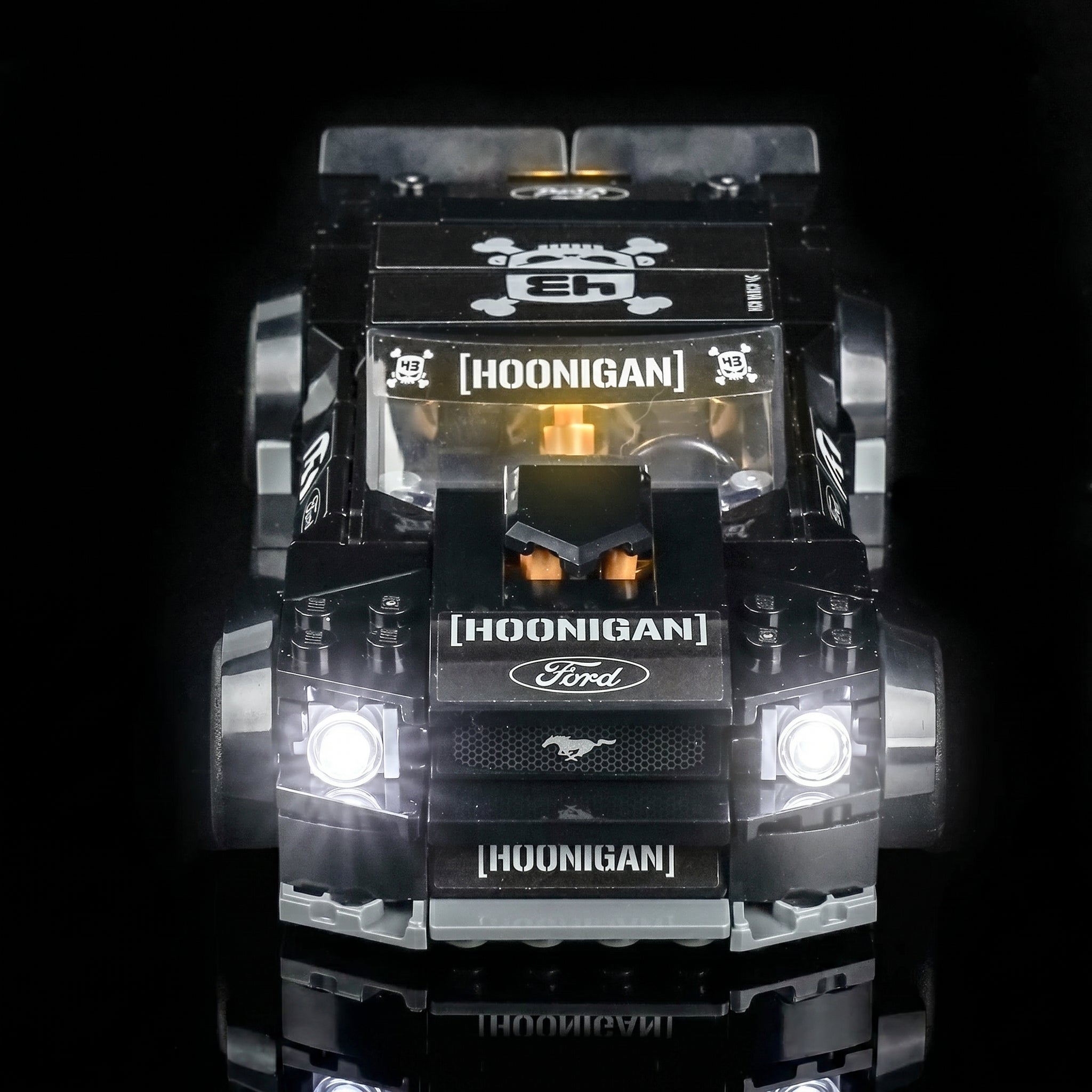 LEGO® Speed Champions Ken Block Hoonicorn Mustang V1 #77262 — LED kit powered on (LED lights)