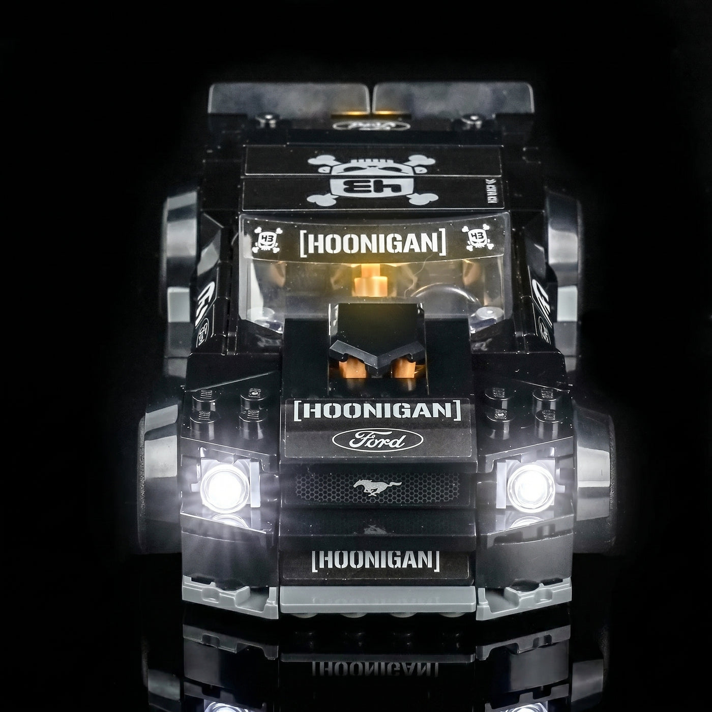LEGO® Speed Champions Ken Block Hoonicorn Mustang V1 #77262 — LED kit powered on (LED lights)