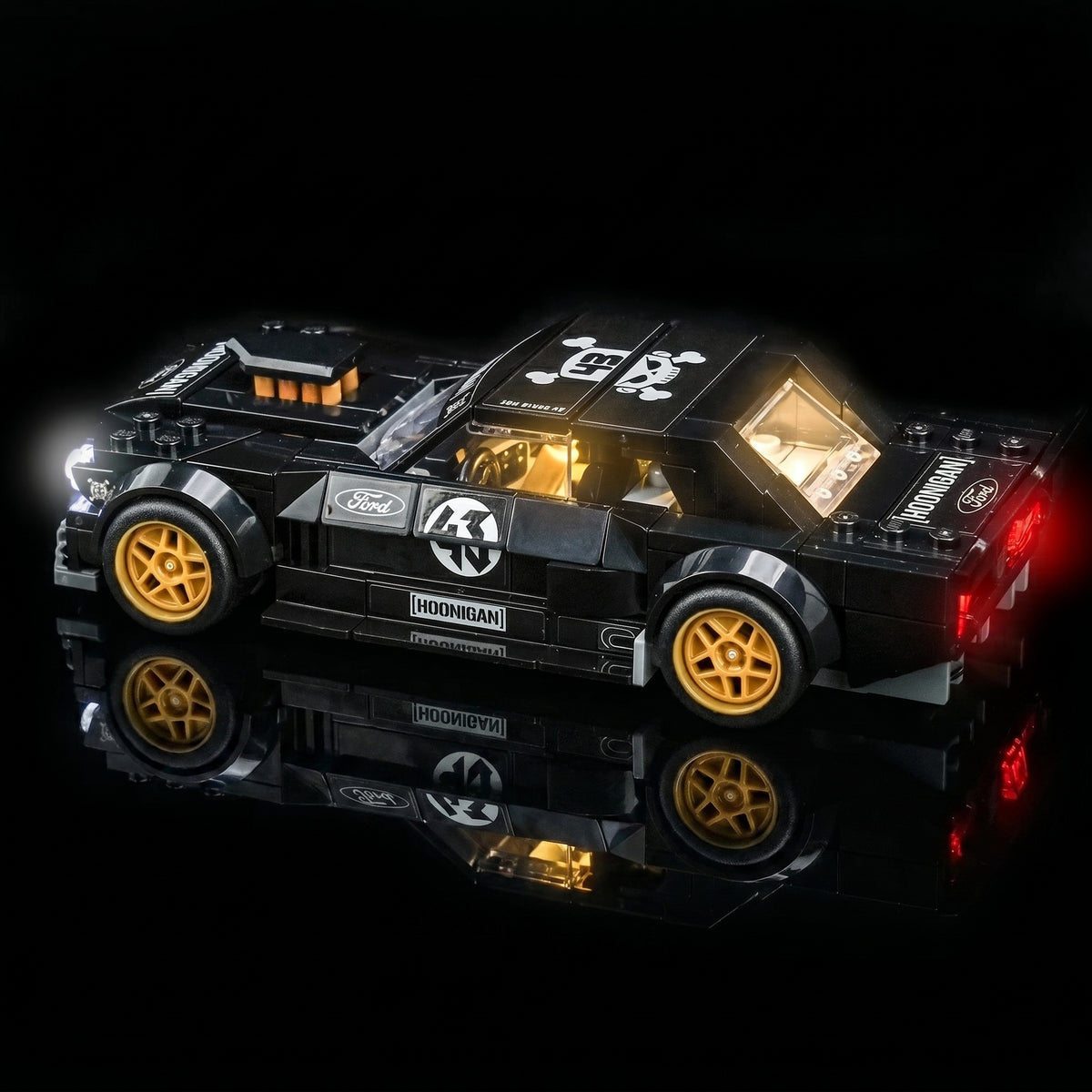 display light kit for LEGO® Speed Champions Ken Block Hoonicorn Mustang V1 #77262, LED kit powered on