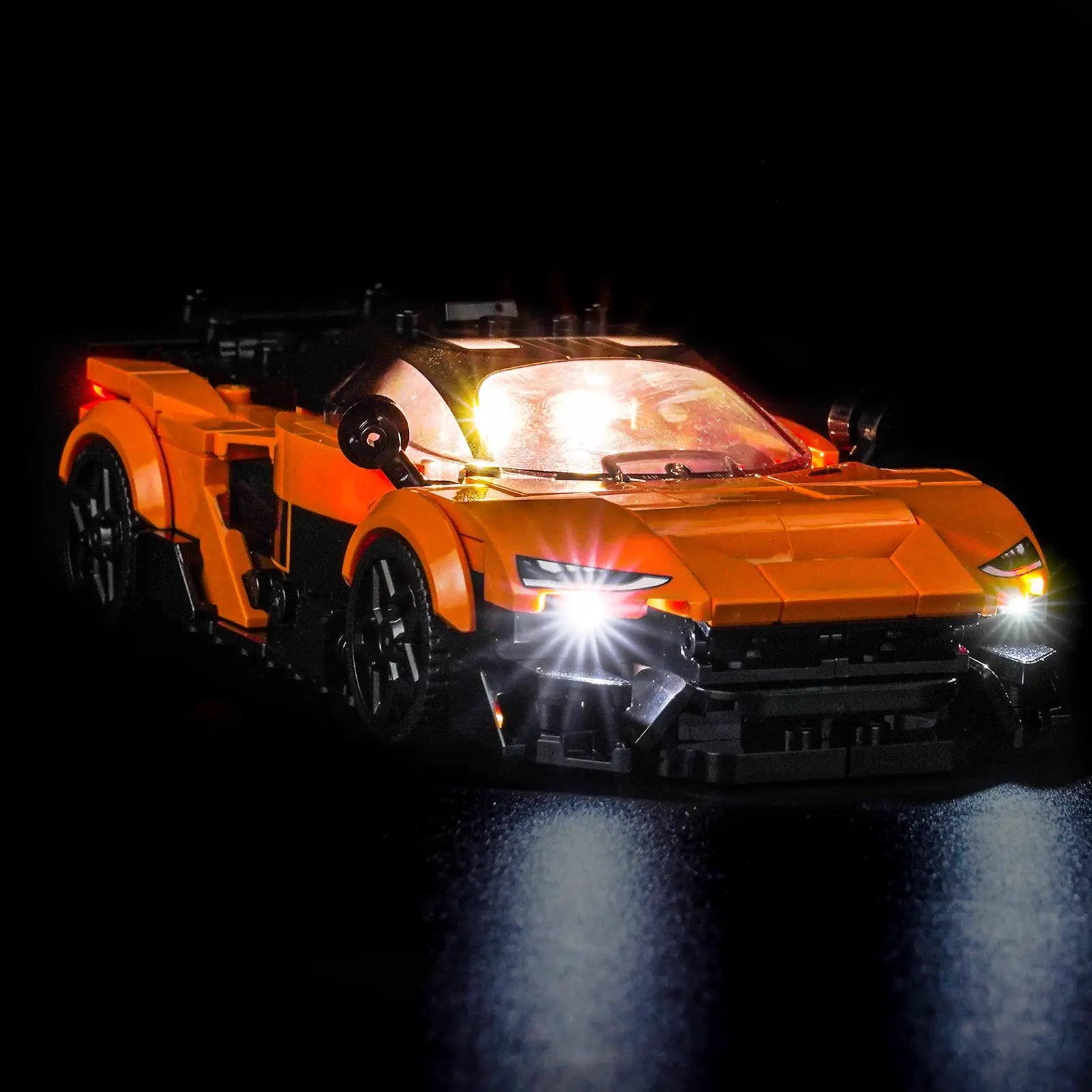 LEGO Speed Champions McLaren W1 #77257 illuminated at night