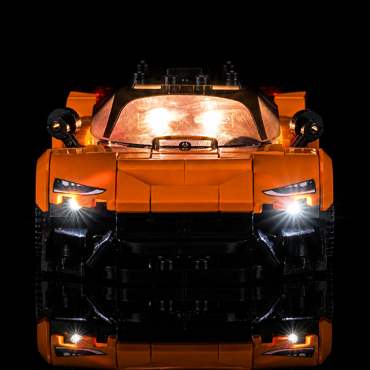 LEGO® Speed Champions McLaren W1 #77257 — display lighting in a dark room (USB-powered LED light kit)