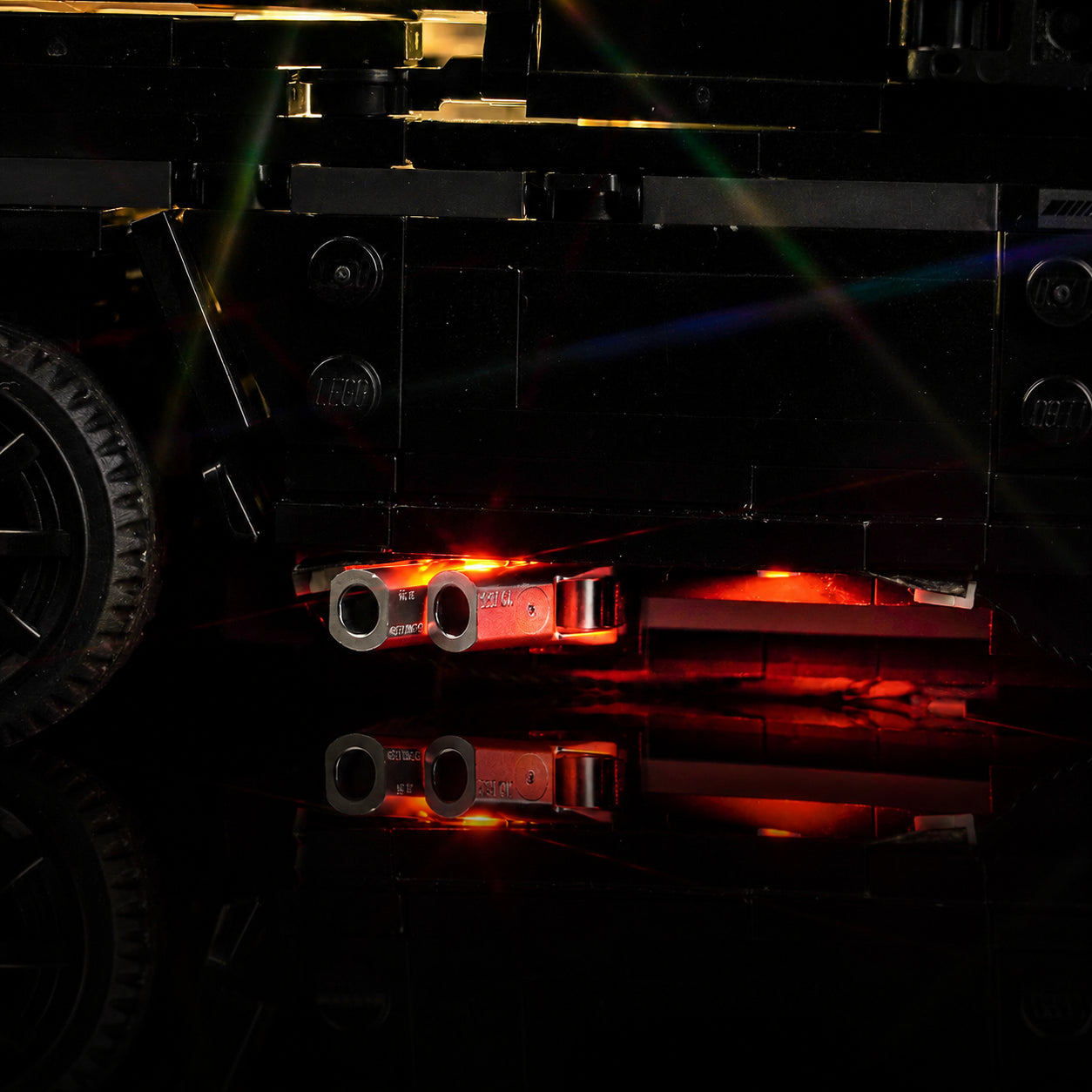 custom LED lighting for LEGO® Speed Champions Mercedes-AMG G 63 & Mercedes-AMG SL 63 #76924, lighting effect on the build