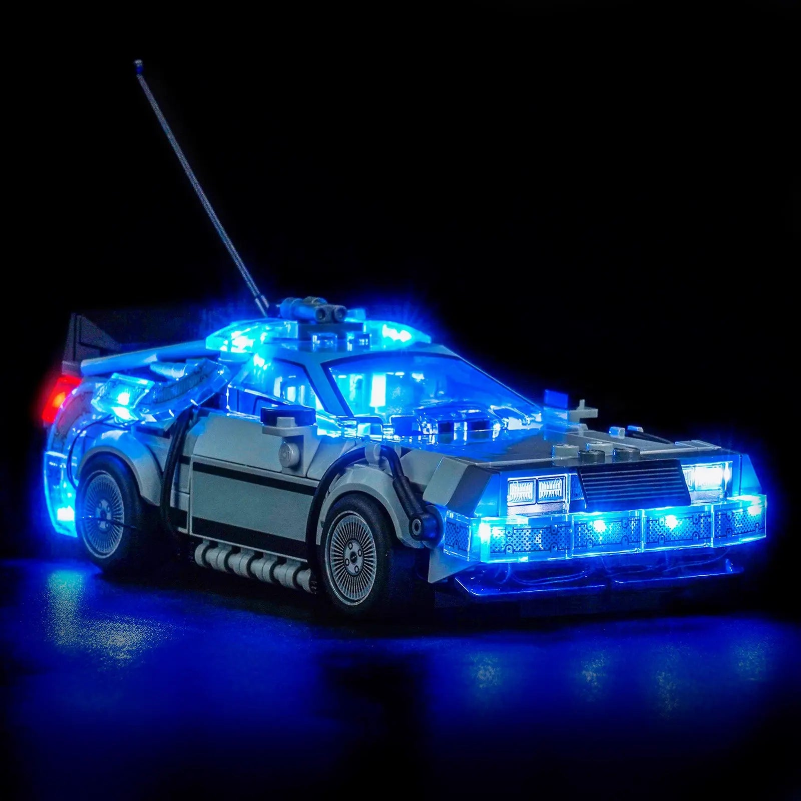 Light Kit LEGO Speed Champions Time Machine from Back to the Future #77256 display view