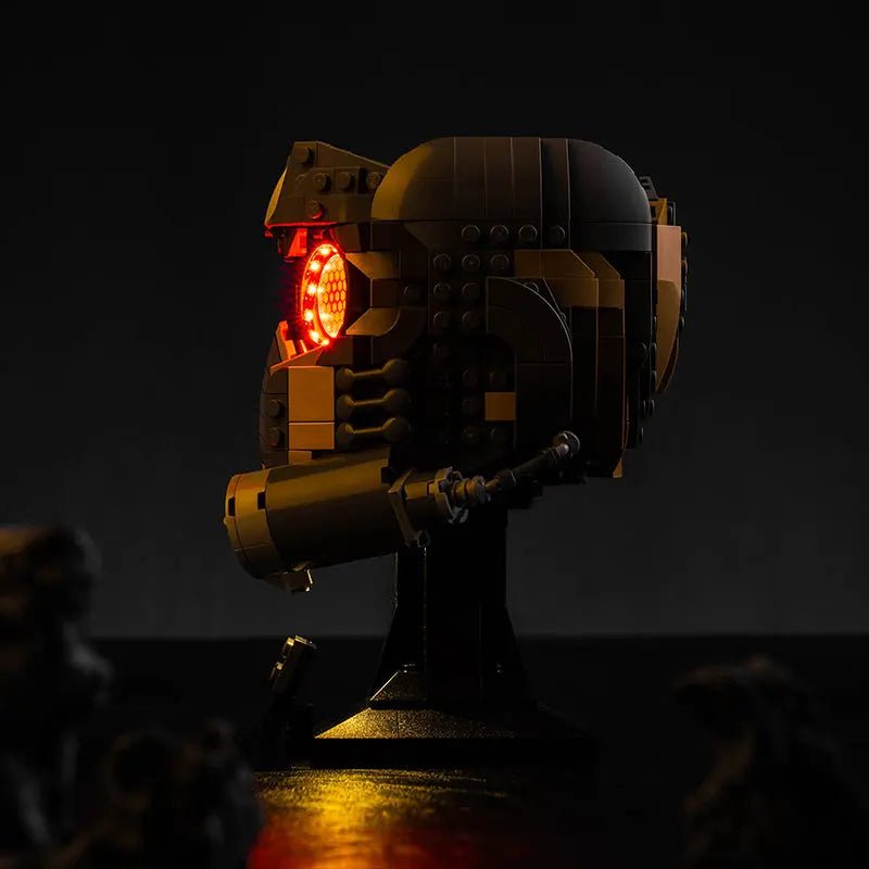 Bright My Bricks USB-powered LED light kit for LEGO® Star-Lord's Helmet #76251 — LED strips and bricks detail