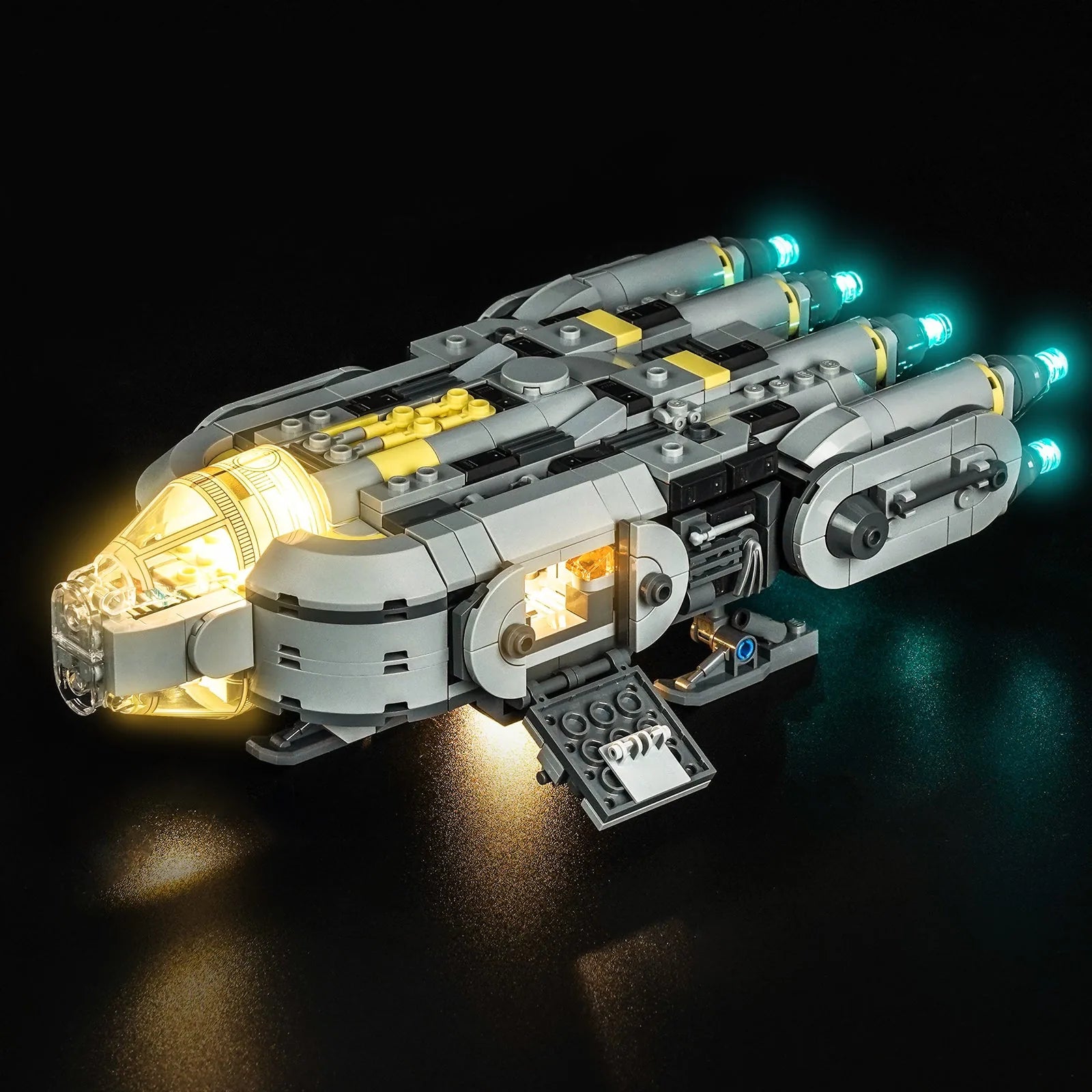 LEGO Star Wars Anzellan Starship #75445 with LED lights installed