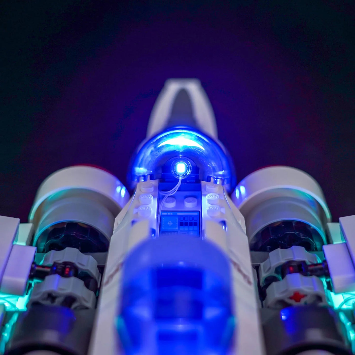 Bright My Bricks RGB LED light kit for LEGO® Star Wars ARC-170 Starfighter #75402 — LED kit powered on