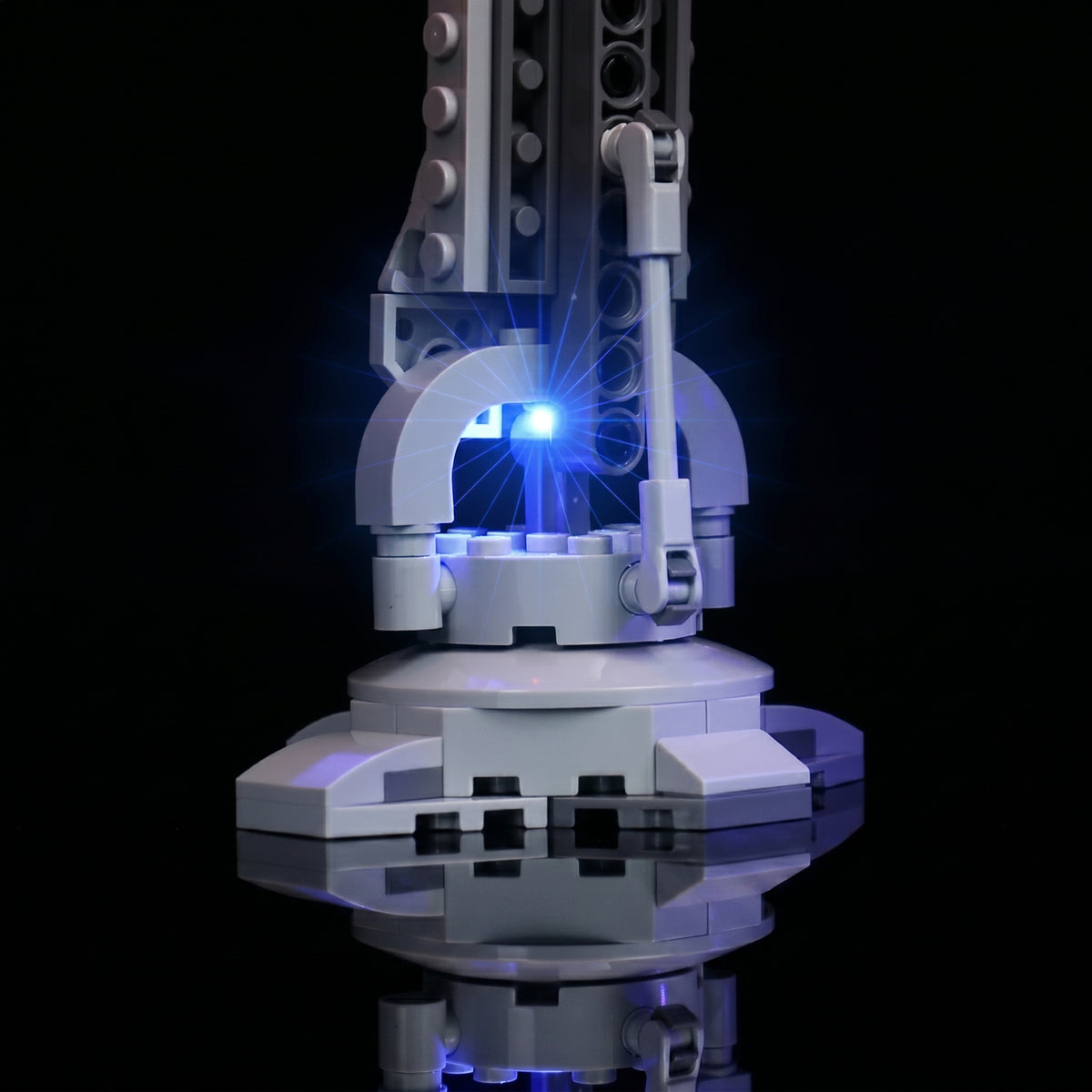 LEGO® Star Wars AT-AT #75288 warm LED glow detail, with the RGB LED light kit