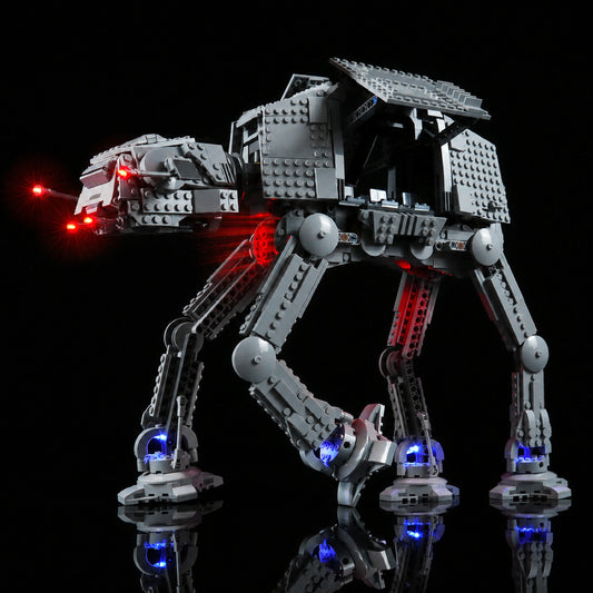 LEGO® Star Wars AT-AT #75288 warm LED glow detail, with the LED lighting kit