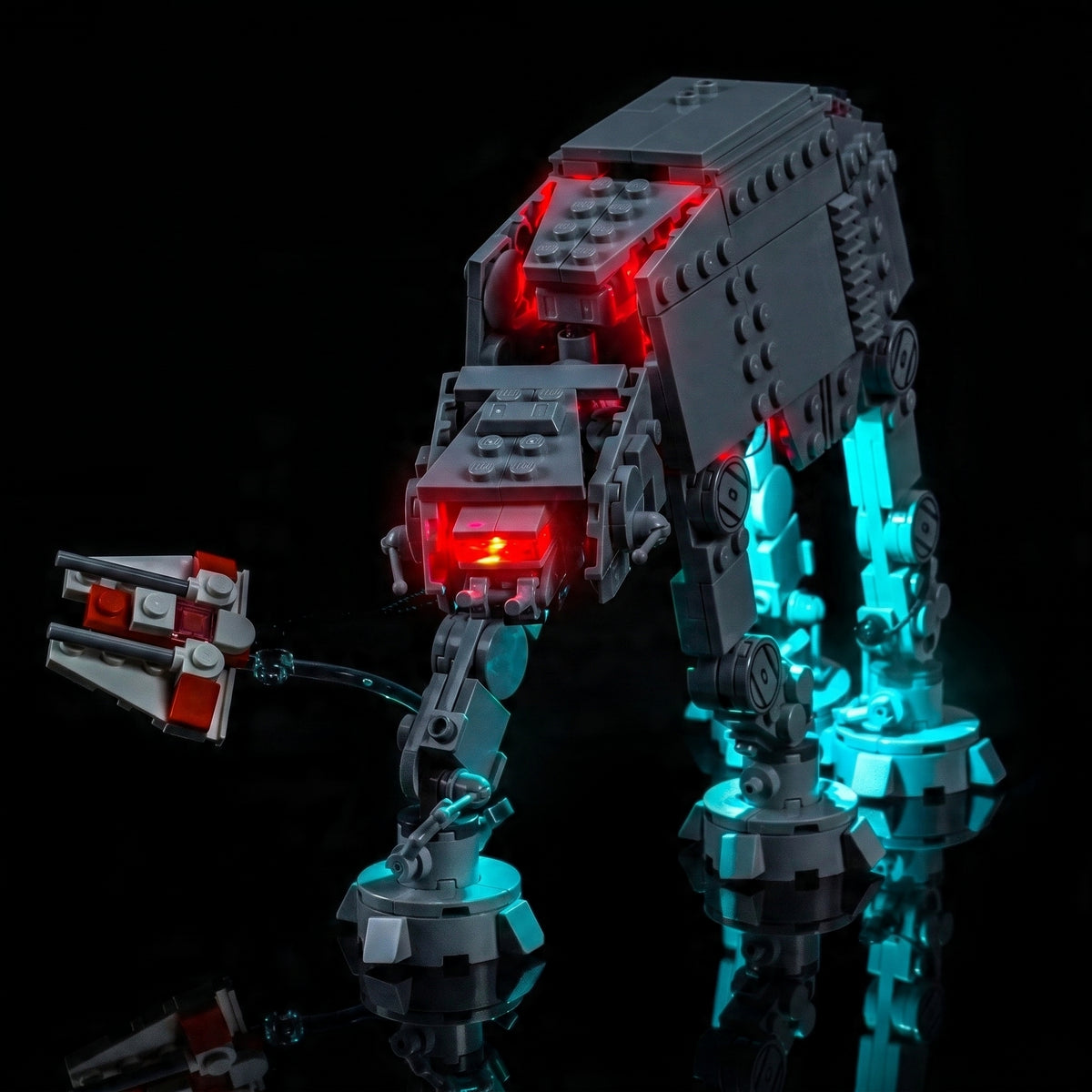 Bright My Bricks LED lighting kit for LEGO® Star Wars AT-AT #75440 — warm LED glow detail