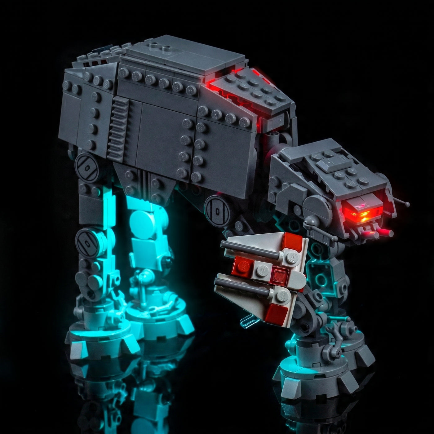 warm LED glow detail: Bright My Bricks LED lights for LEGO® Star Wars AT-AT #75440