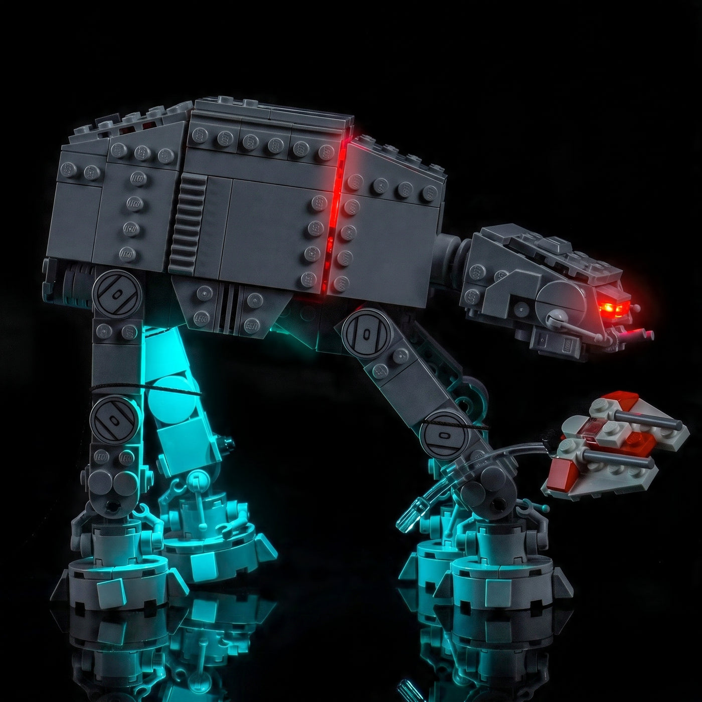 LEGO® Star Wars AT-AT #75440 close-up of the LED lighting detail, with the LED lighting kit
