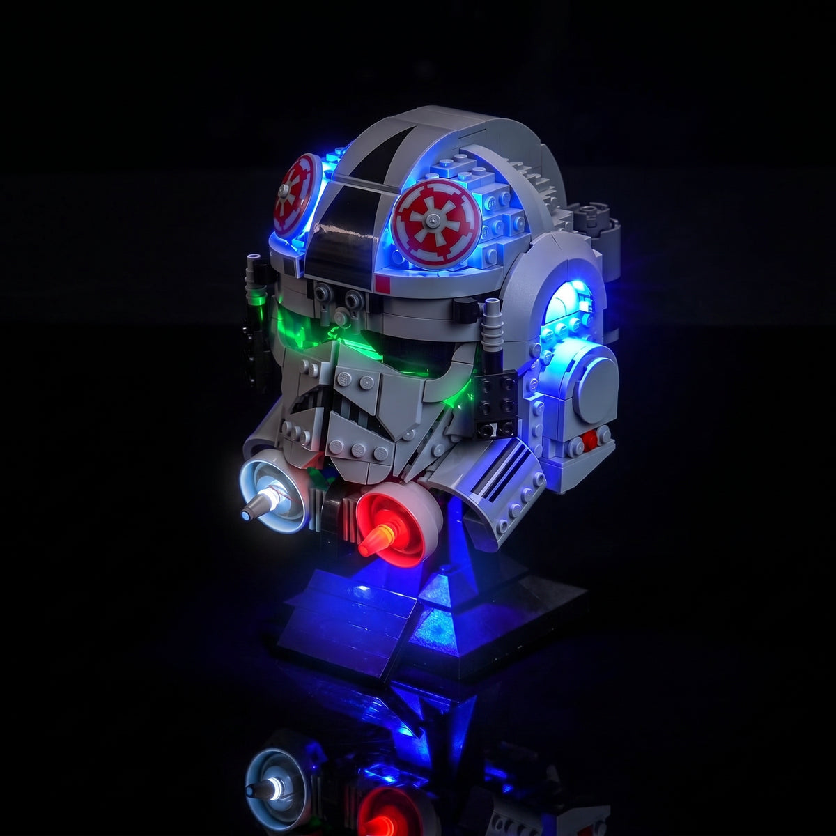 LEGO® Star Wars AT-AT Driver Helmet #75429 — close-up of the LED lighting detail (DIY LED light kit)
