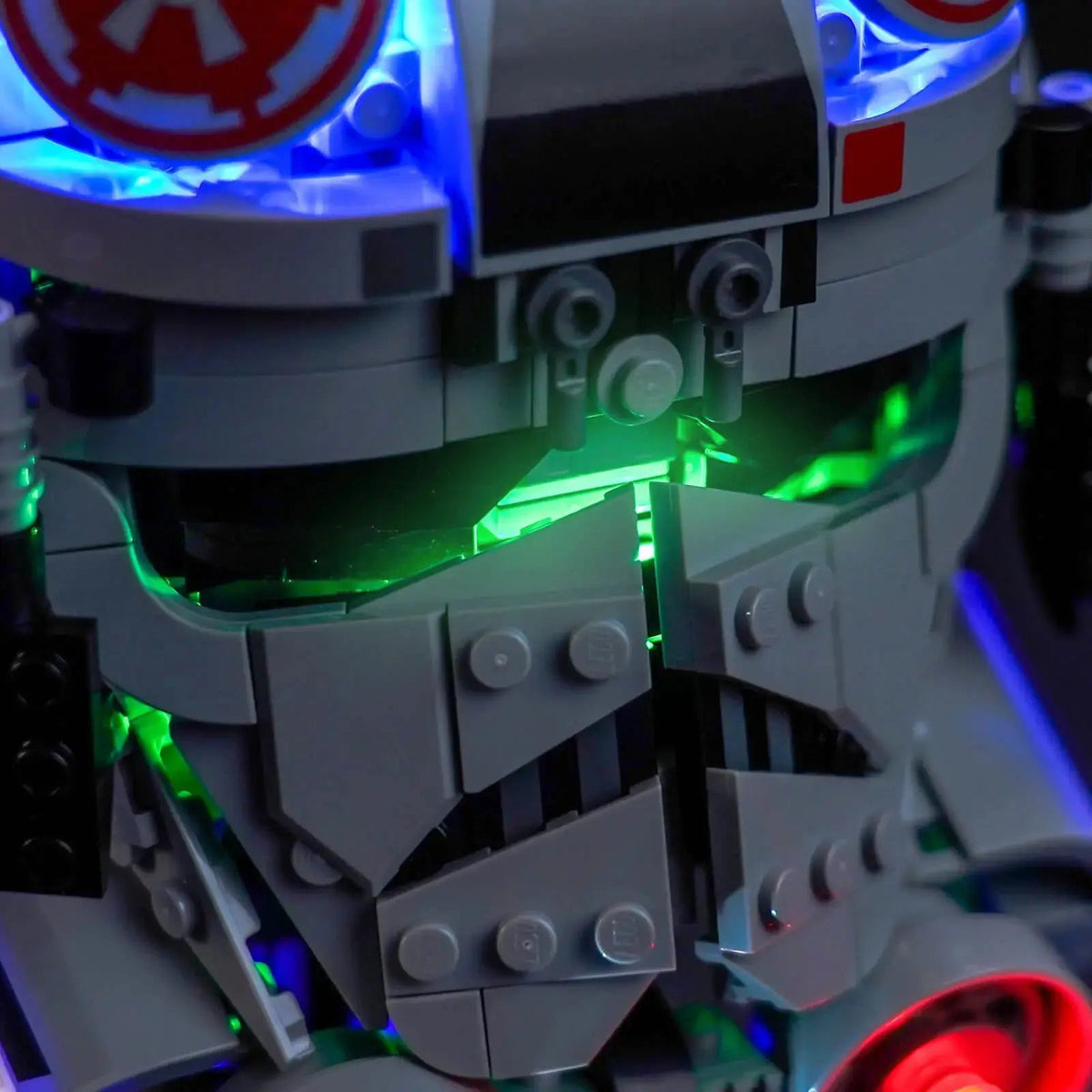 Bright My Bricks light kit for LEGO® Star Wars AT-AT Driver Helmet #75429 — warm LED glow detail