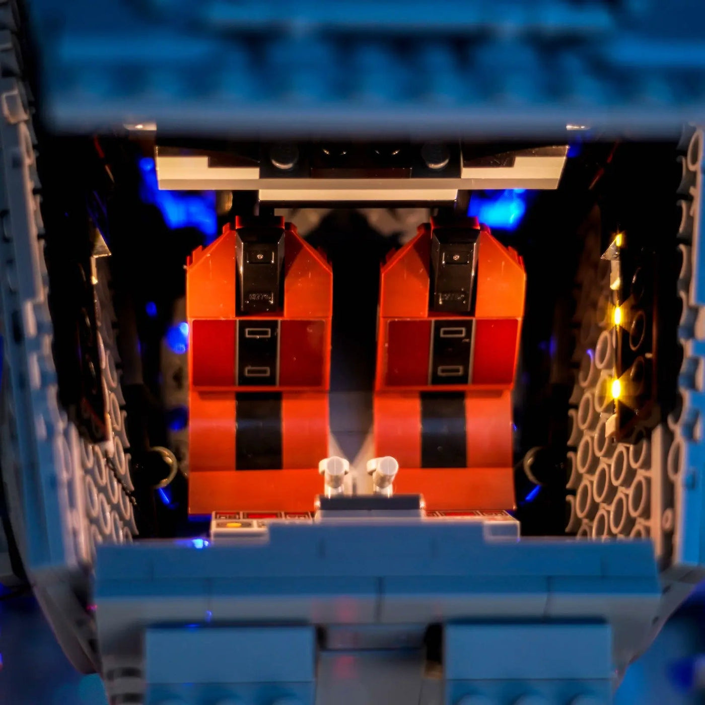 LED kit powered on: Bright My Bricks display light kit for LEGO® Star Wars AT-ST Walker #75417