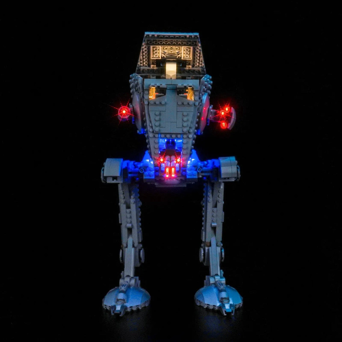 LEGO® Star Wars AT-ST Walker #75417 — installed and glowing (premium LED light kit)