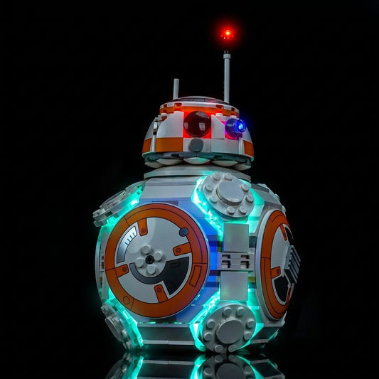 LEGO® Star Wars BB-8 Astromech Droid #75452 — brightened interior detail (USB-powered LED light kit)