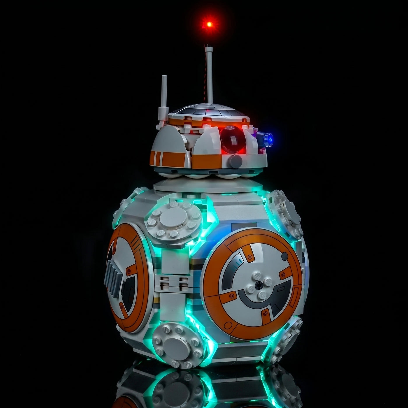brightened interior detail: Bright My Bricks light kit for LEGO® Star Wars BB-8 Astromech Droid #75452
