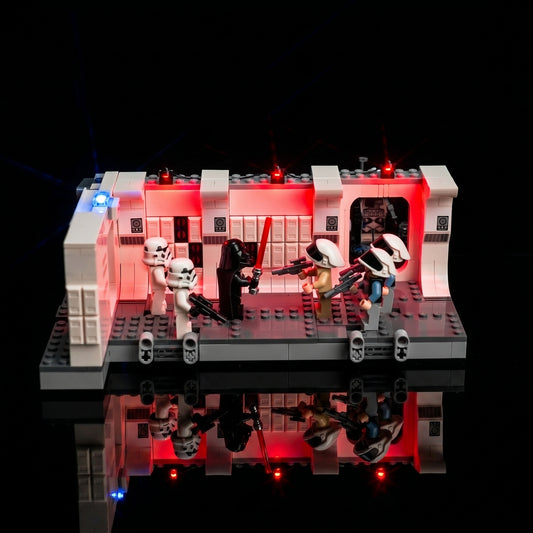 LEGO® Star Wars Boarding the Tantive IV #75387 — LED kit powered on (display light kit)