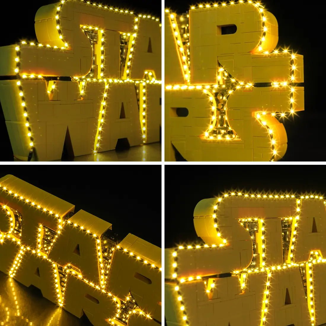 Bright My Bricks LED light kit for LEGO® Star Wars Brick-Built Star Wars Logo #75407 — brightened interior detail