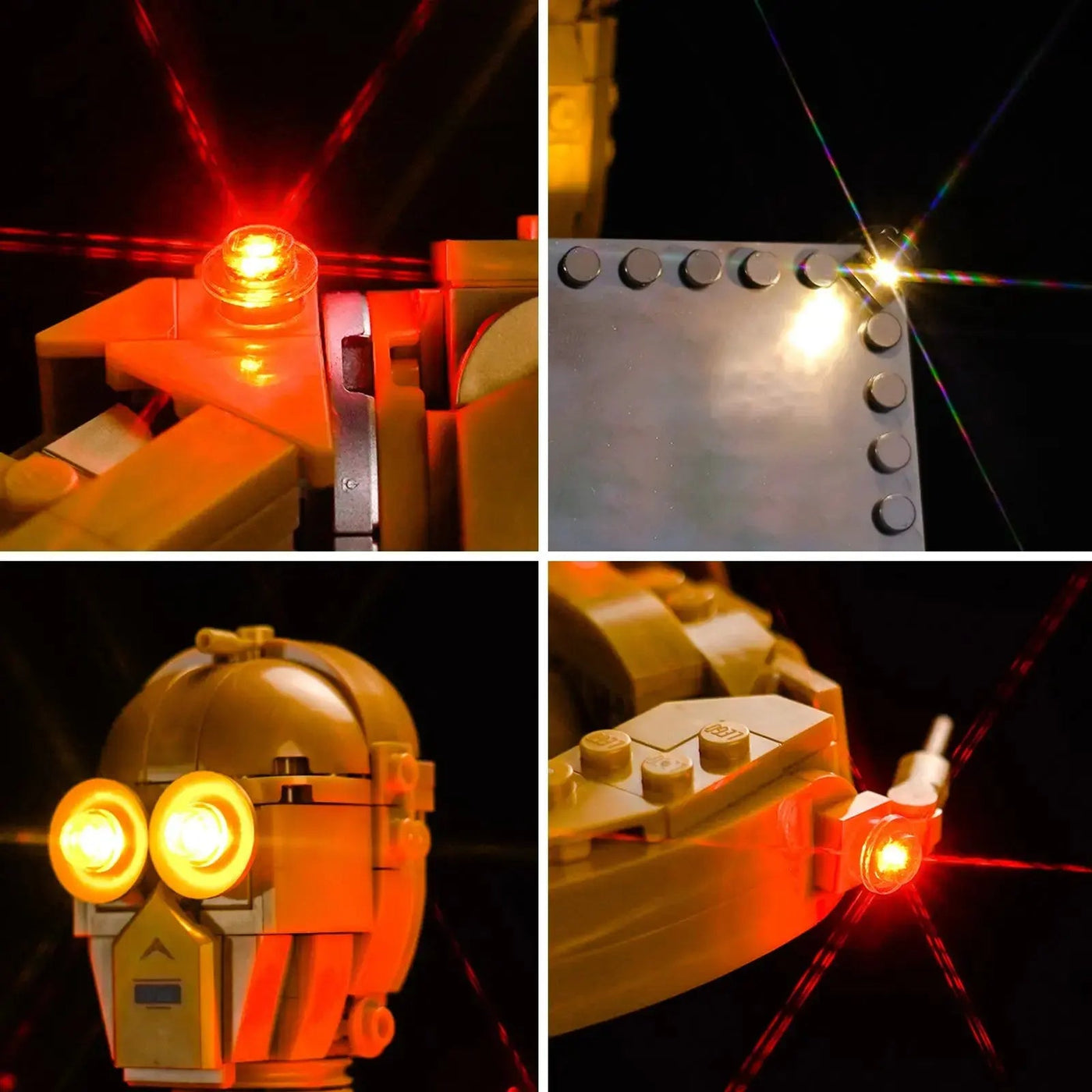 display lighting in a dark room: Bright My Bricks light kit for LEGO® Star Wars C-3PO #75398