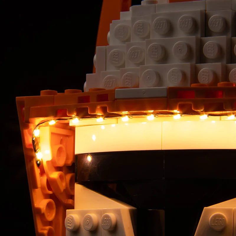 LEGO® Star Wars Clone Commander Cody Helmet #75350 — illuminated at night (display light kit)