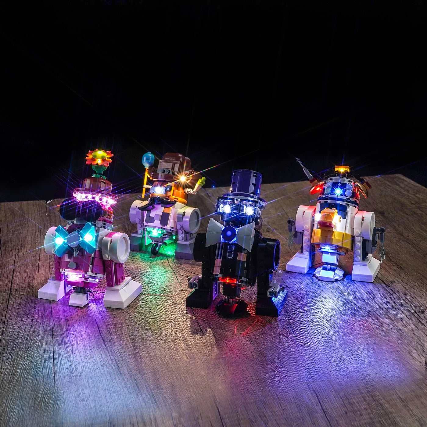 LEGO® Star Wars Creative Play Droid Builder #75392 — front view fully lit (RGB LED light kit)