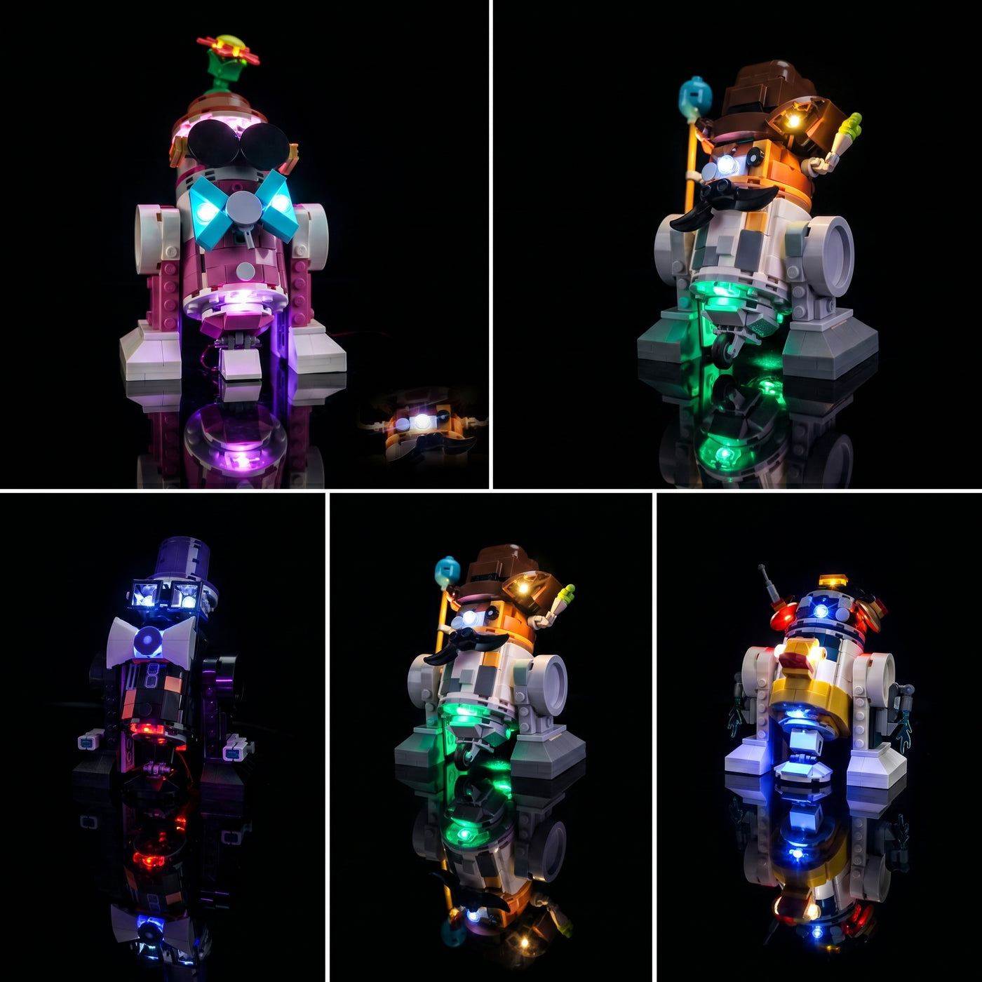 LED kit powered on: Bright My Bricks light kit for LEGO® Star Wars Creative Play Droid Builder #75392