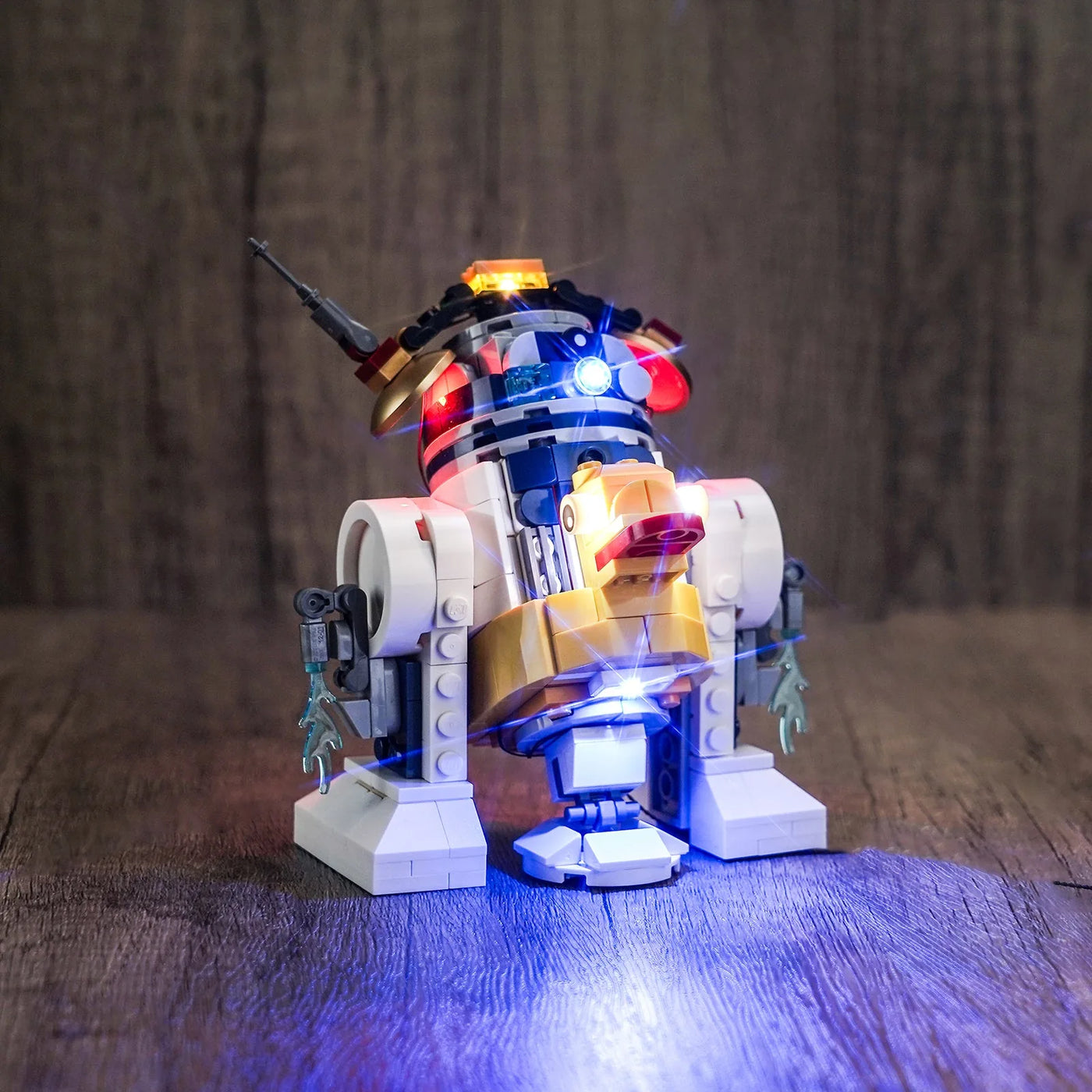light kit for LEGO® Star Wars Creative Play Droid Builder #75392, front view fully lit