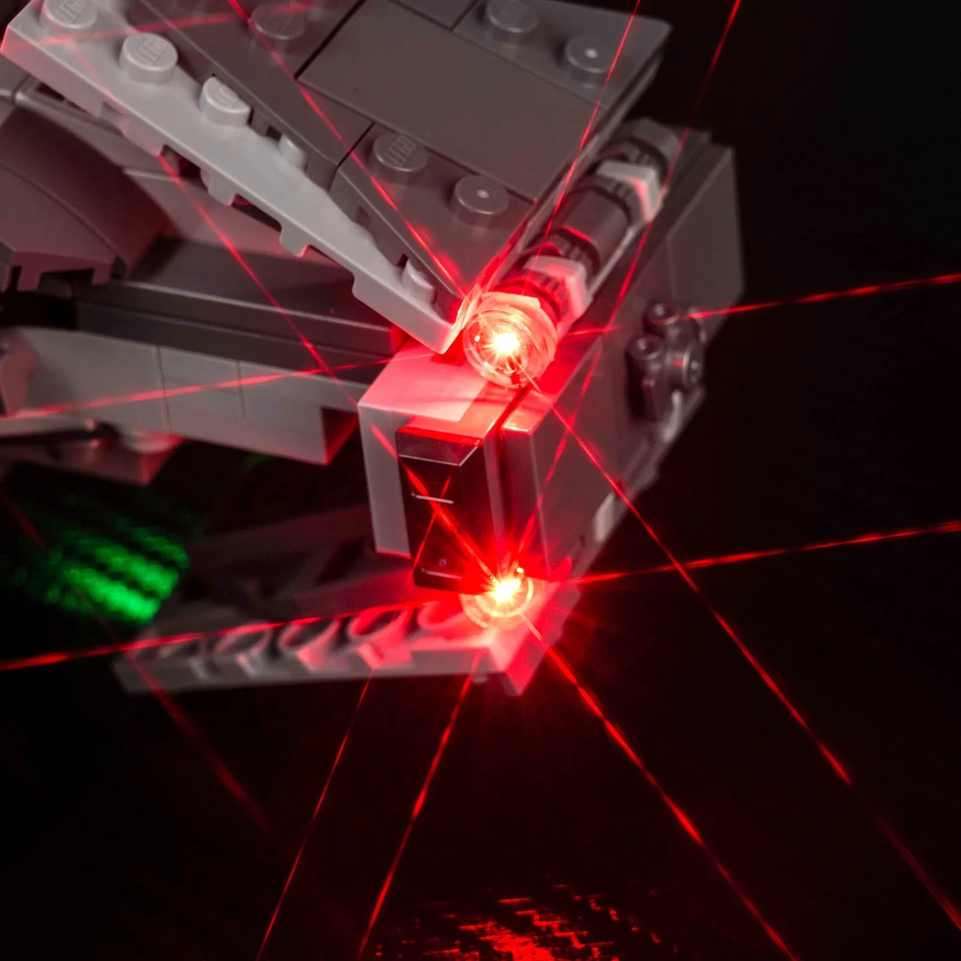 Bright My Bricks LED lighting kit for LEGO® Star Wars Darth Maul's Sith Infiltrator #75383 — illuminated at night