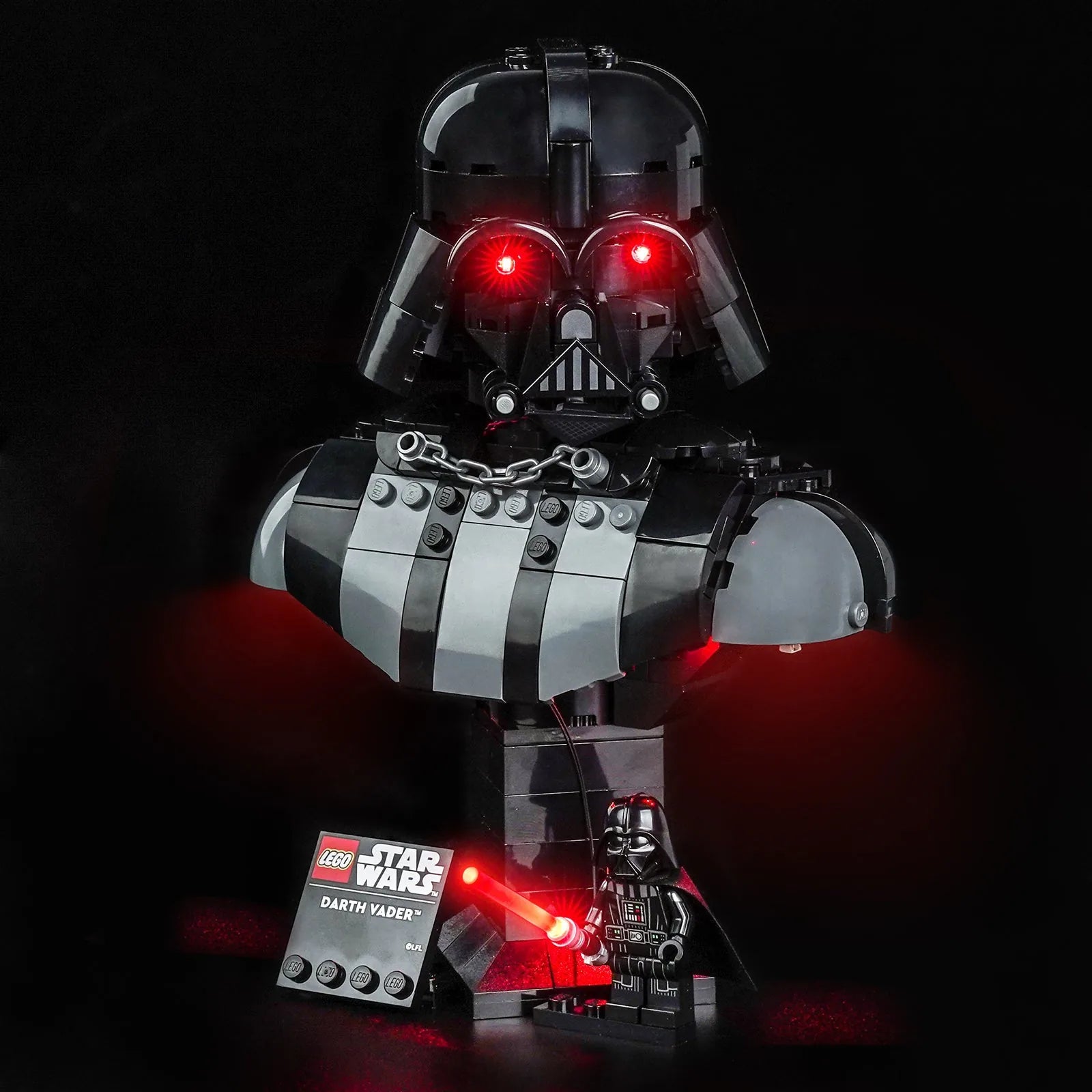 Light Kit LEGO Star Wars Darth Vader Bust #75439 display view