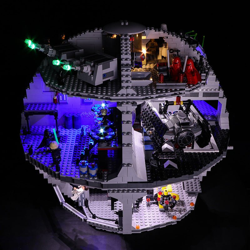 Bright My Bricks LED lighting kit for LEGO® Star Wars Death Star #75159 — lighting effect on the build
