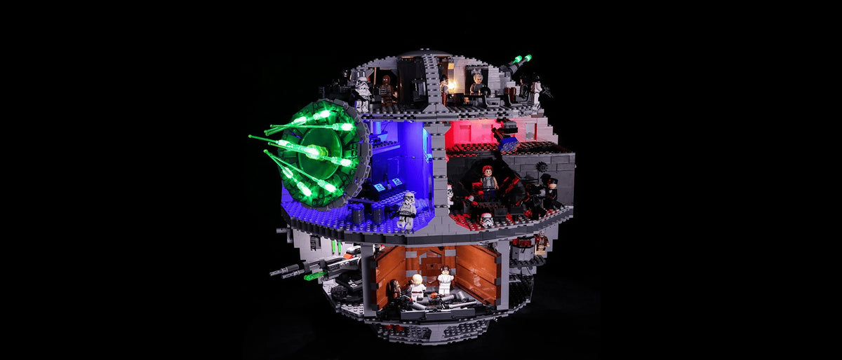 LED-Beleuchtungsset für LEGO® Star Wars™ Death Star™ #75159 — lit with the LED light kit