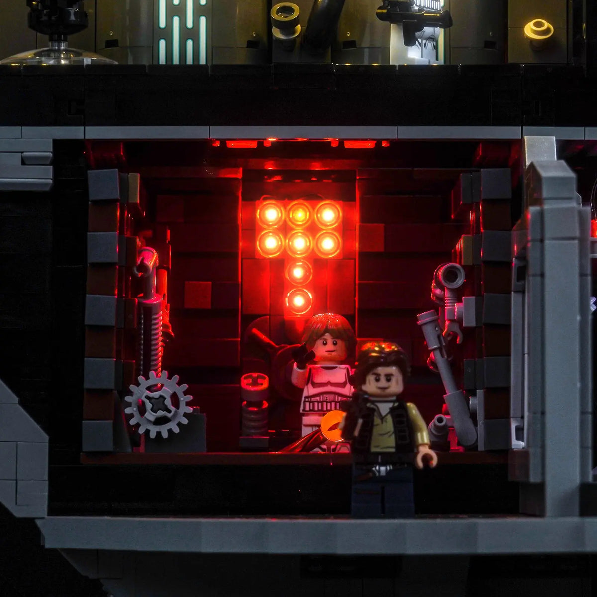 Bright My Bricks custom LED lighting for LEGO® Star Wars Death Star #75419 — night-mode display glow