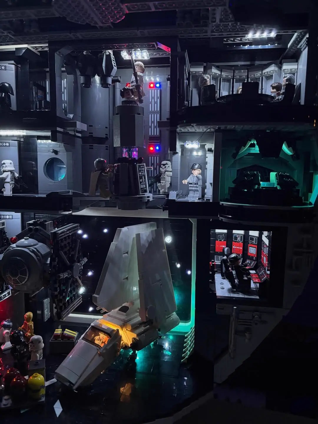 LEGO® Star Wars Death Star #75419 — LED kit powered on (LED lights)