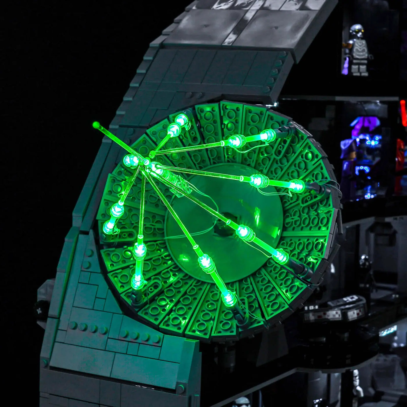 Bright My Bricks DIY LED light kit for LEGO® Star Wars Death Star #75419 — LED strips and bricks detail
