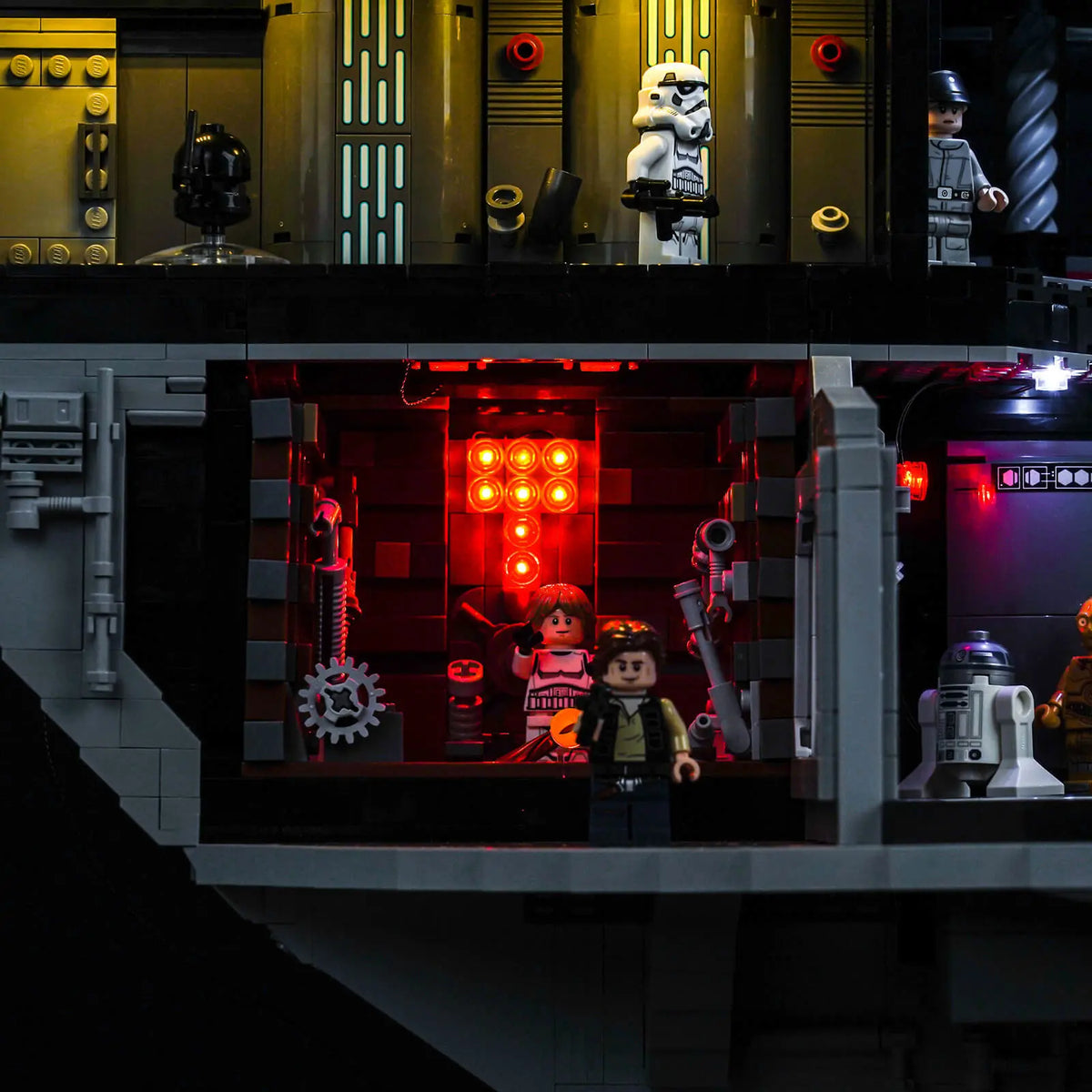 Bright My Bricks LED light kit for LEGO® Star Wars Death Star #75419 — night-mode display glow