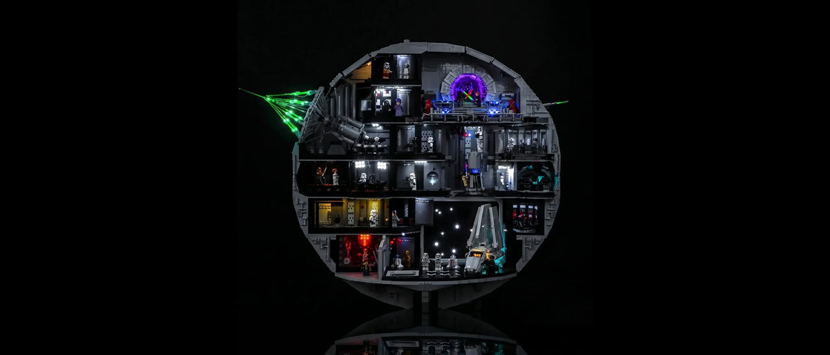 Light Kit for LEGO® Star Wars™ Death Star™ #75419 — lit with the LED light kit